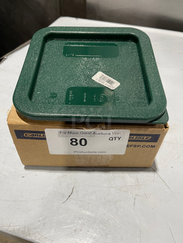 NEW! IN THE BOX! Carlisle Green Poly Lids!