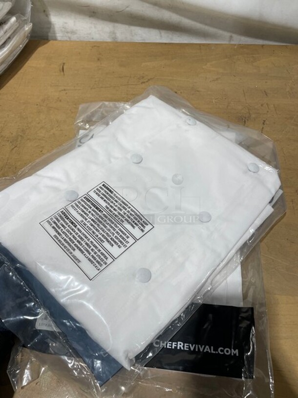 NEW! Chef Revival L White Chef Coats! 10X Your Bid!  - Image 2 of 5