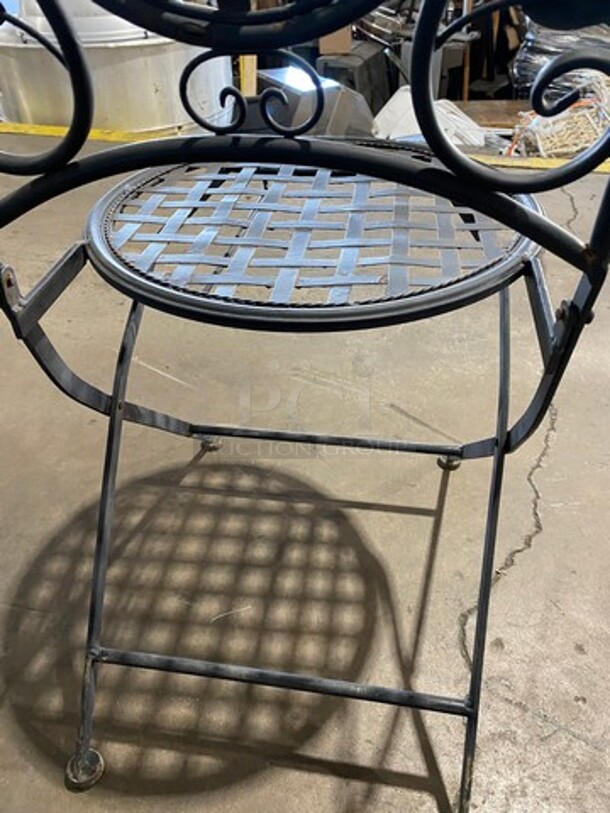 Black Metal Foldable Patio Chairs! 10x Your Bid! - Image 5 of 7