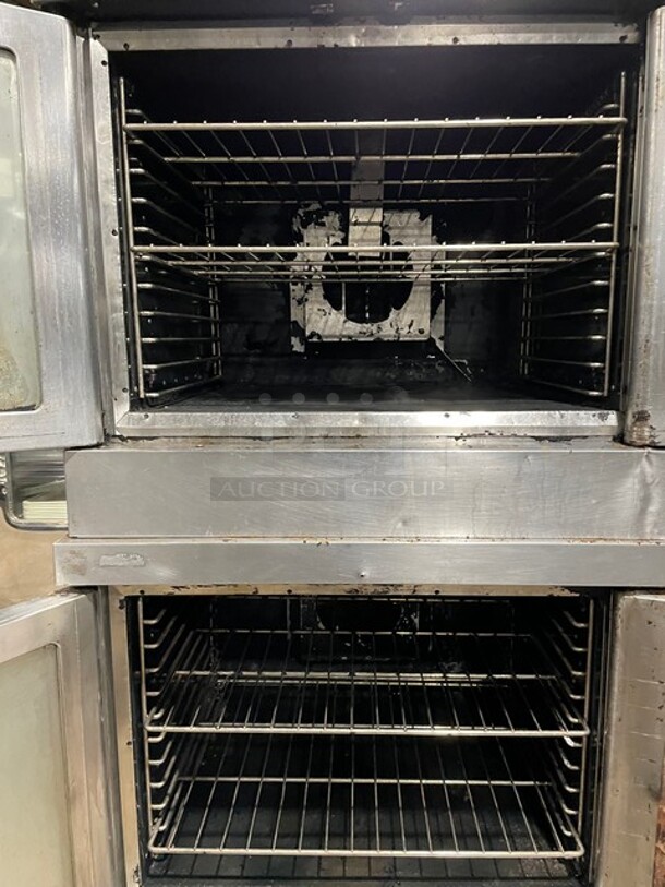 Vulcan Commercial Natural Gas Powered Double Stacked Convection Oven! All Stainless Steel! With Metal Oven Racks! With Legs! Model: VC4GD-10! 2X Your Bid Makes One Unit! - Image 5 of 11