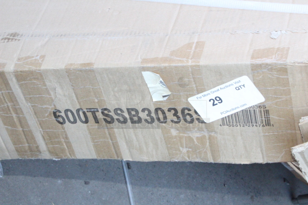 BRAND NEW SCRATCH & DENT! Regency Spec Line 30" x 36" 14 Gauge Stainless Steel Commercial Work Table with 4" Backsplash and Undershelf. In the original packaging. 

 - Image 3 of 3