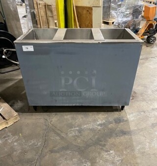 Commercial Gas Powered 3 Well Steam Table! With Storage Space Underneath! All Stainless Steel! On Legs!