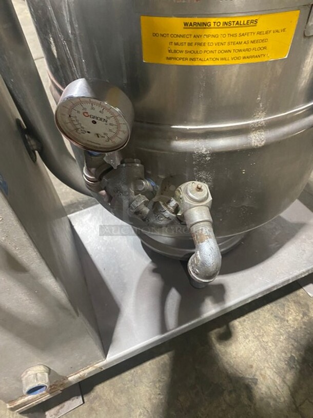 Groen Stainless Steel Commercial Countertop 20 Quart Steam Tilting Kettle! MODEL TDB40 SN:83273 208V 3PH - Image 8 of 9