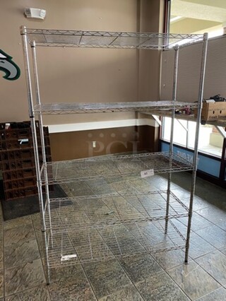 Commercial Metal 5 Tier Shelf! On Legs! BUYER MUST DISMANTLE! PCI CANNOT DISMANTLE FOR SHIPPING! PLEASE CONSIDER FREIGHT CHARGES!