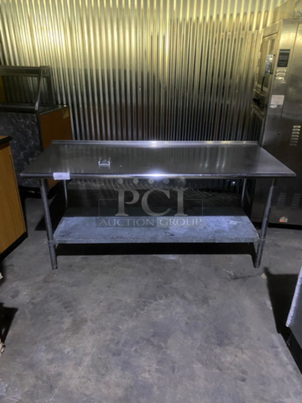 NICE! Duke All Stainless-Steel Heavy-Duty Commercial Kitchen Table! With Storage Underneath! With Backsplash! On Legs!