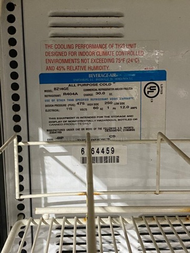 Beverage Air Commercial Refrigerated Open Grab-N-Go Drink Display Case! With Poly Drink Racks! Model: BZ16GE SN: 6264459 115V 60HZ 1 Phase - Image 6 of 7