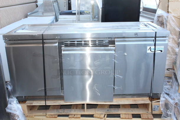 BRAND NEW SCRATCH & DENT! Avantco SS-CFT-72-HC 72" Stainless Steel Refrigerated Salad Bar / Cold Food Table. Middle door needs new hinges. - Image 2 of 5