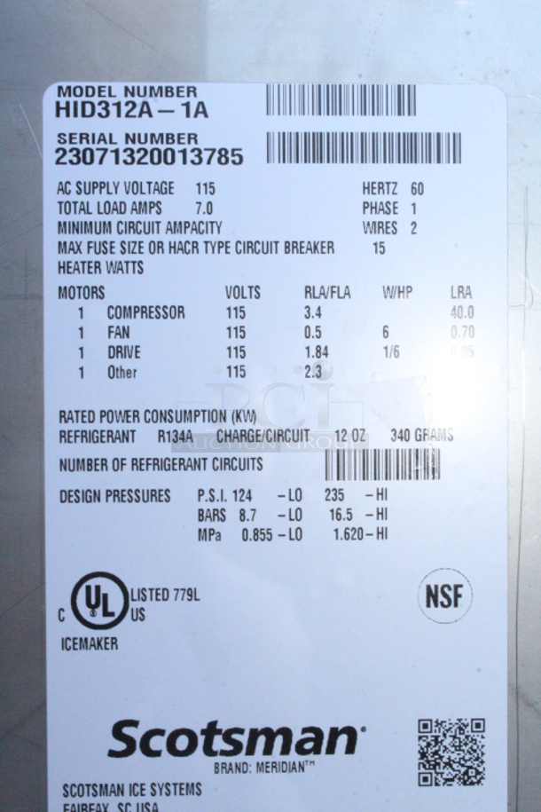 BRAND NEW SCRATCH & DENT! Scotsman HID312A - 1A Scotsman HID312A-1 Meridian Countertop Air Cooled Ice Machine and Water Dispenser - 12 lb. Bin Storage S/N: 23071320013785 16-1/4x24-3/8x35 - Image 7 of 8