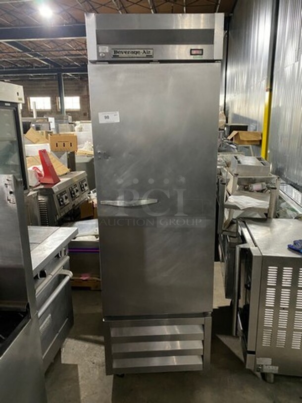 Beverage Air Commercial Single Door Reach-In Cooler! With Poly Coated Racks! Solid Stainless Steel! On Casters! Model: KR241AS - Image 1 of 9
