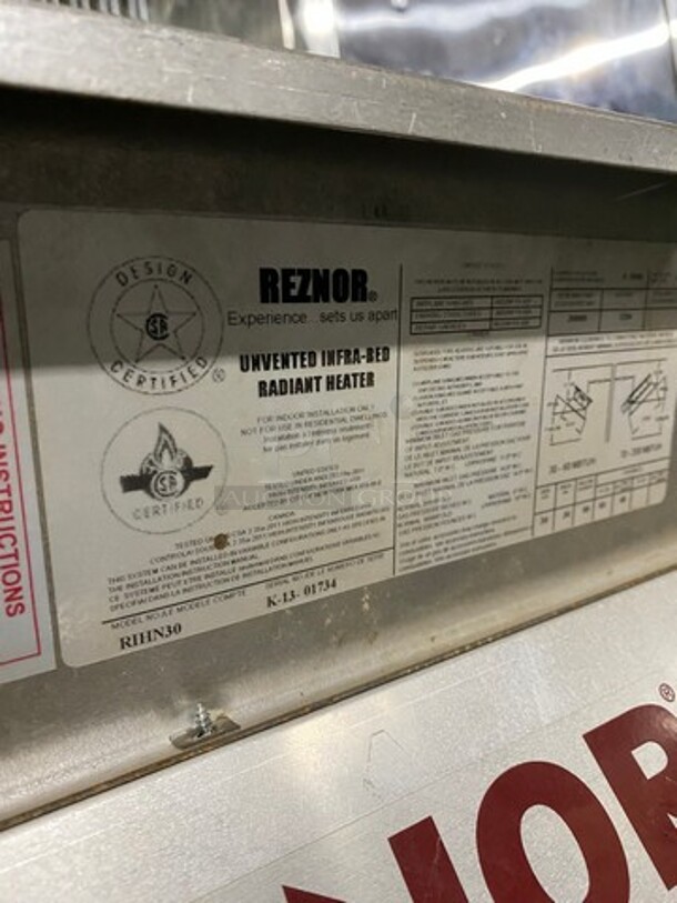 Reznor Unvented Infrared Radiant Heater! Model: RIHN30 SN: K1301734 - Image 8 of 8
