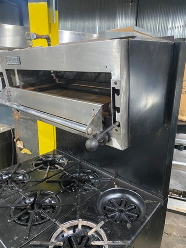 Garland Commercial Gas Powered 6 Burner Stove With Garland Salamander! Oven Underneath! On Legs! - Image 6 of 11