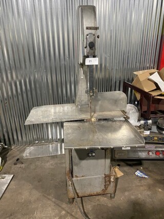 Butcher Boy Commercial Floor Style Heavy Duty Meat Saw! All Stainless Steel! Model 918 Serial 68427! 208V 3Phase! 