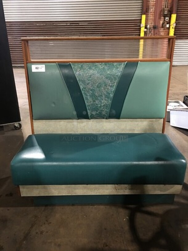 Single Sided Blue Cushioned Booth Seat! With Wooden Outline! Perfect For Up Against The Wall! Can Be Connected To Any Of The Booths Listed! 6x Your Bid!