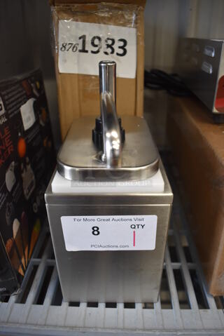 BRAND NEW IN BOX! ServSense Single 2 Qt. Stainless Steel Condiment Dispenser. 5x12x13