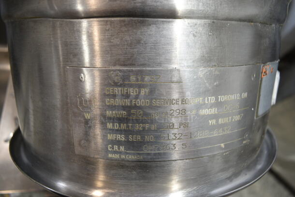 Blodgett CB-36G-6-6K Stainless Steel Commercial Natural Gas Powered Steam Kettle Station w/ 2 Crown DC-6 6 Quart Tilting Kettles.  - Image 9 of 10