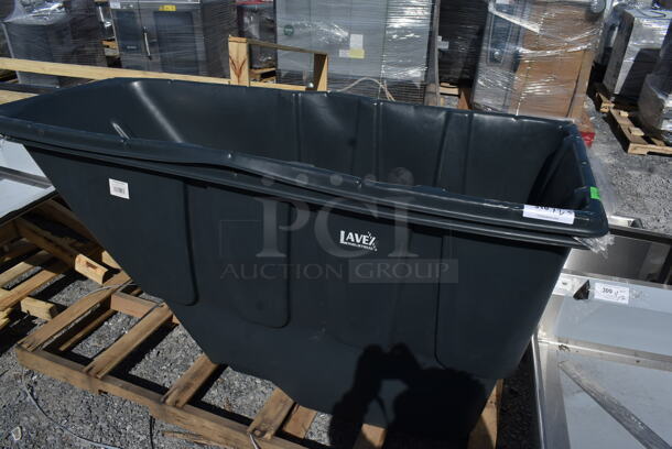 2 BRAND NEW SCRATCH AND DENT! Lavex 475AG101TBGY Black Poly Bin. 2 Times Your Bid!