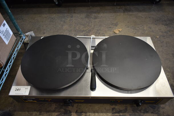 BRAND NEW SCRATCH AND DENT! 2023 Carnival King 382TCM16DBL Stainless Steel Commercial Countertop 16" Dual Non-Stick Crepe Maker. 208-240 Volts, 1 Phase. Tested and Working! - Image 3 of 6