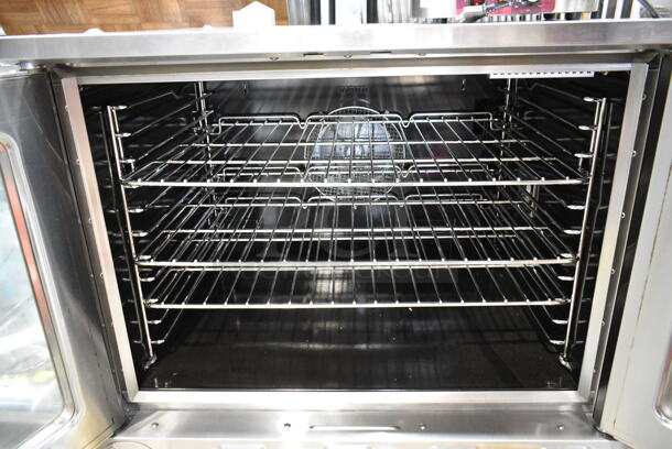 BRAND NEW SCRATCH AND DENT! 2021 Cooking Performance Group CPG 351FEC100B Stainless Steel Commercial Electric Powered Full Size Convection Oven w/ View Through Doors, Metal Oven Racks and Thermostatic Controls. No Legs. 208 Volts, 1 Phase. - Image 2 of 5