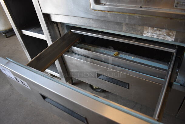 Delfield Stainless Steel Commercial 4 Drawer Chef Base on Commercial Casters. Goes GREAT w/ Item 245! 75.5x30x26. Tested and Working! - Image 5 of 7