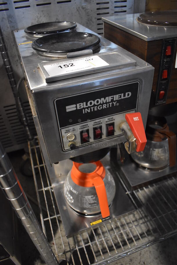 Bloomfield Stainless Steel Commercial 3 Burner Coffee Machine w/ Hot Water Dispenser, Poly Brew Basket and Coffee Pot. 8x20.5x19 - Image 3 of 6