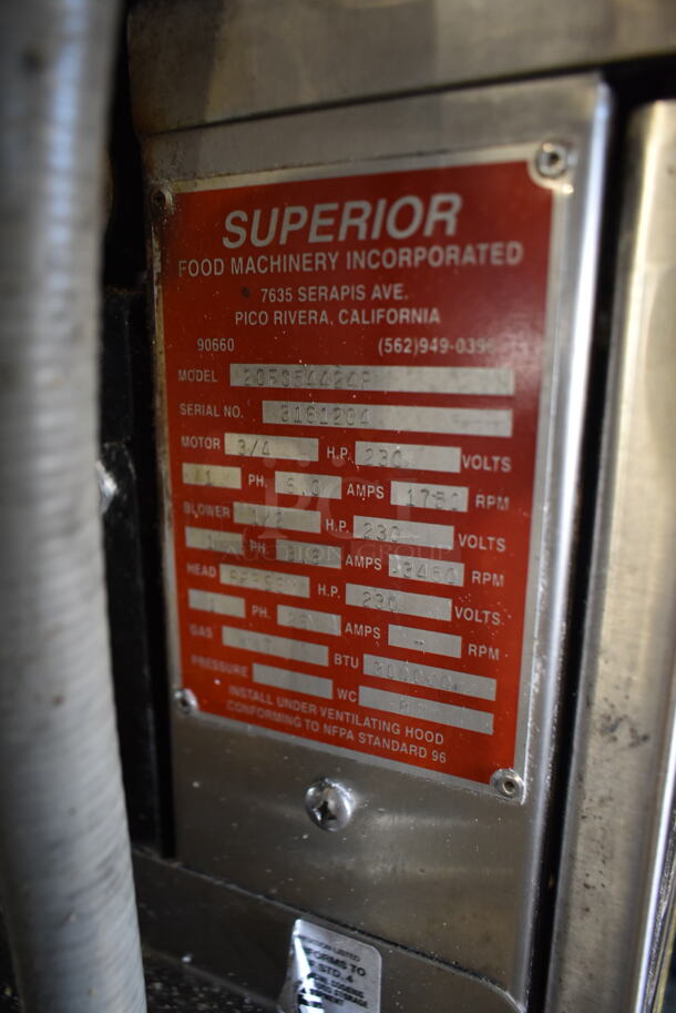 Superior 2CF054424P Stainless Steel Commercial Floor Style Combo Flour and Corn Tortilla Machine. 230 Volts, 1 Phase.  - Image 5 of 10