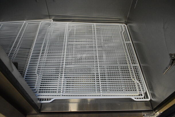 BRAND NEW SCRATCH AND DENT! 2024 Atosa Model MBF8002GR Stainless Steel Commercial 2 Door Reach In Freezer w/ Poly Coated Racks on Commercial Casters. 115 Volts, 1 Phase. Tested and Working! - Image 5 of 8