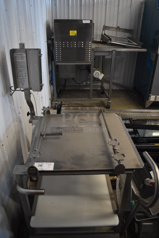 Face to Face Stainless Steel Commercial Floor Style Portable Meat Slicer Cutting Station on Commercial Casters. 26x28x31 - Image 3 of 6