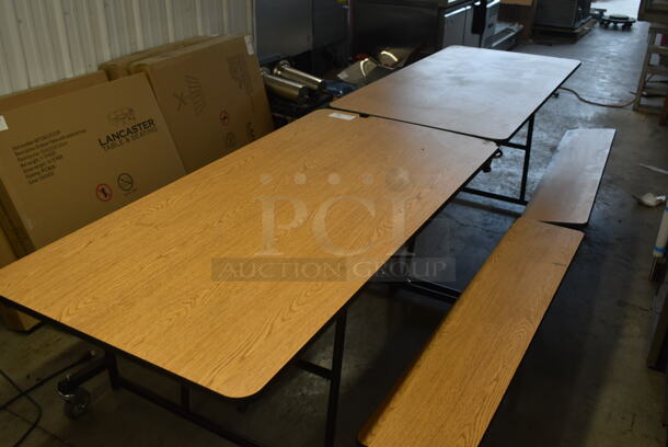 BRAND NEW SCRATCH AND DENT! National Public Seating MTFB10 10 Foot Mobile Cafeteria Table with MDF Core.  - Image 5 of 6