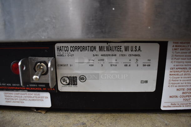 Hatco C-57 Stainless Steel Commercial Countertop Hot Water Booster Heater. 480 Volts, 3 Phase. 18x24x12.5 - Image 4 of 4