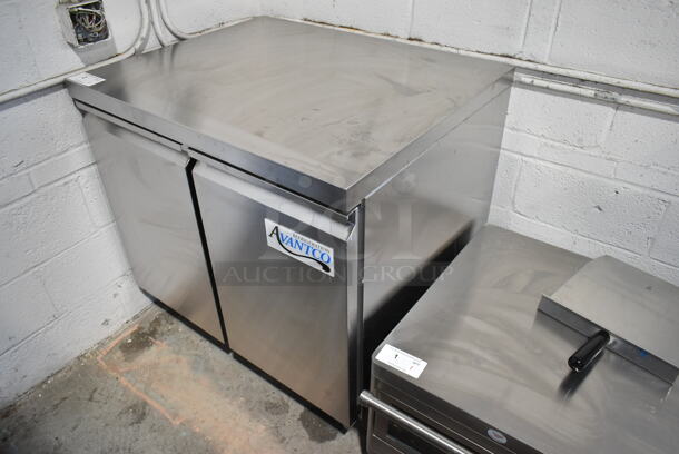 BRAND NEW SCRATCH AND DENT! 2023 Avantco  Stainless Steel Commercial 2 Door Work Top Cooler on Commercial Casters. 115 Volts, 1 Phase. Tested and Working! - Image 3 of 7