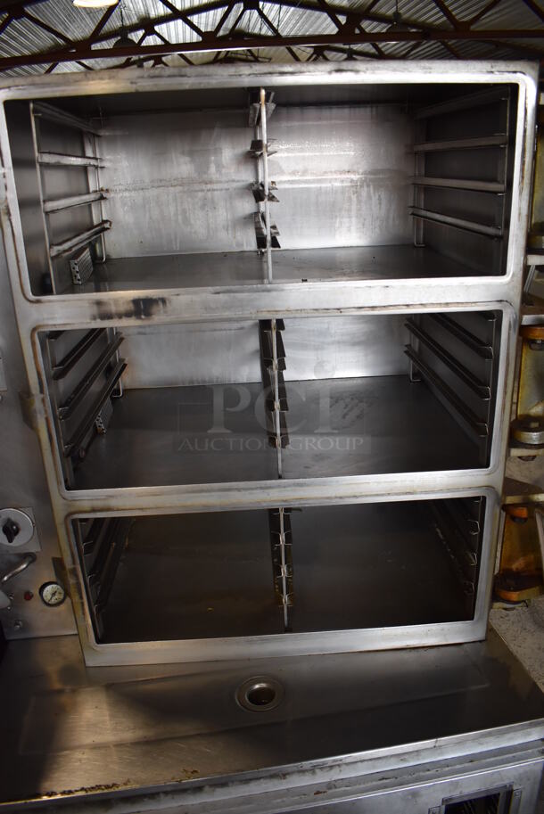 Cleveland Stainless Steel Commercial Floor Style Gas Powered 3 Deck Pressure Steam Cabinet. 40x35x68 - Image 7 of 7