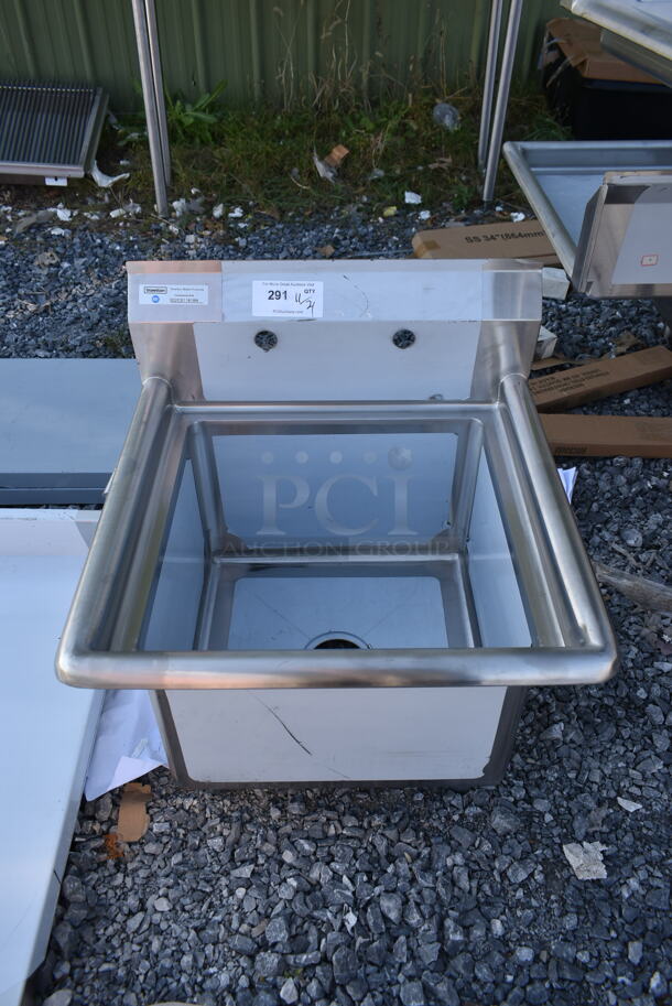 BRAND NEW SCRATCH AND DENT! Steelton 522CS11818N Stainless Steel Commercial Single Bay Sink. No Legs.