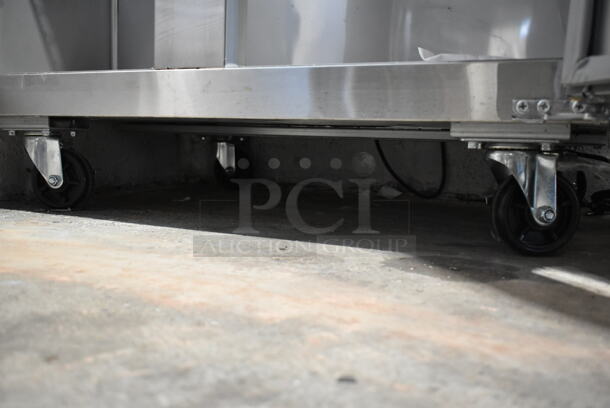 BRAND NEW SCRATCH AND DENT! 2023 Avantco  Stainless Steel Commercial 2 Door Work Top Cooler on Commercial Casters. 115 Volts, 1 Phase. Tested and Working! - Image 6 of 7