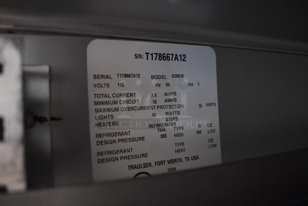Traulsen G20010 ENERGY STAR Stainless Steel Commercial 2 Door Reach In Cooler on Commercial Casters. 115 Volts, 1 Phase. 52x35x83.5. Tested and Powers On - Image 4 of 7