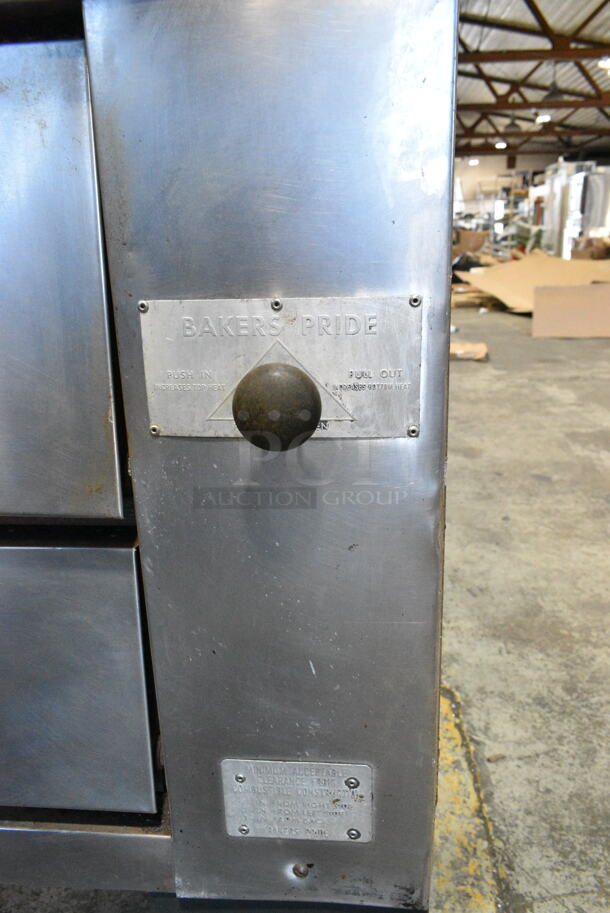 2 Bakers Pride Y600 Stainless Steel Commercial Natural Gas Powered Single Deck Pizza Oven. 140,000 BTU. 2 Times Your Bid!  - Image 10 of 12