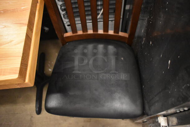 Wooden Dining Height Chair w/ Black Seat Cushion. - Image 2 of 4