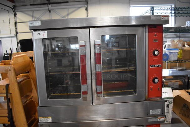 2 Vulcan Stainless Steel Commercial Electric Powered Full Size Convection Oven w/ View Through Doors, Metal Oven Racks and Thermostatic Controls. 230 Volts, 1 Phase. 40x32x70. 2 Times Your Bid! - Image 9 of 10