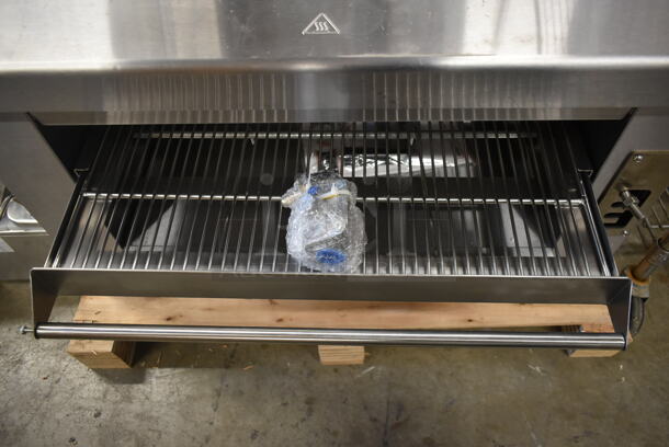 BRAND NEW SCRATCH AND DENT! 2022 Cooking Performance Group CPG 351S36SBN Stainless Steel Commercial Natural Gas Powered Salamander Broiler Cheese Melter. 36,000 BTU. - Image 4 of 7
