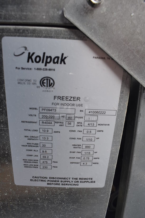 LIKE NEW! Kolpak Combo Walk In Box w/ 2 Compressor / Condensers; Kolpak PC069T3 and PF094T3. Unit Was Only Used for 2 Months. 208-230 Volts, 1 Phase.  - Image 3 of 8