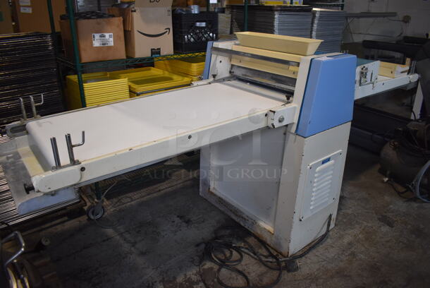 Tendicinghia Metal Commercial Floor Style Reversible Dough Sheeter. 250 Volts, 1 Phase. 113x38x48