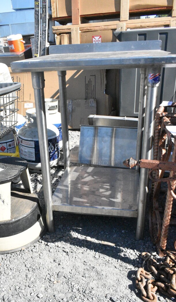 Stainless Steel Table w/ Back Splash and Under Shelf.  - Image 2 of 4