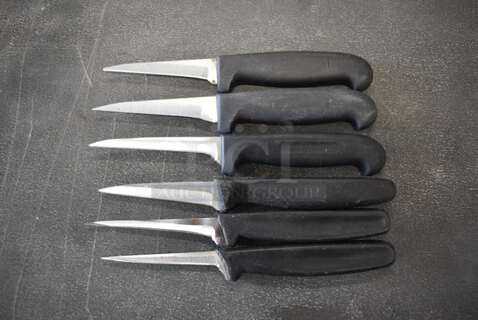 6 Sharpened Stainless Steel Paring Knives. Includes 7". 6 Times Your Bid!