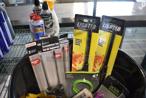 ALL ONE MONEY! Lot of Various Items Including Ant / Roach Killer, Lighters, Screwdriver and Black Poly! - Image 5 of 6