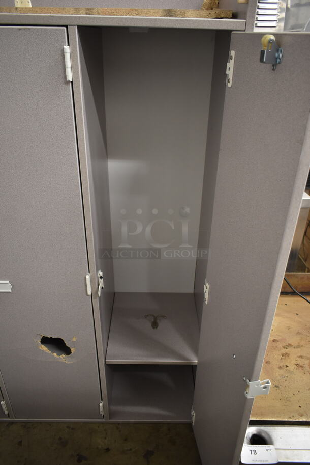 BRAND NEW SCRATCH AND DENT! Gray 3 Door Cabinet. - Image 6 of 6