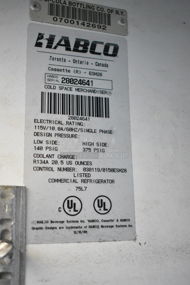Habco ESM28 Metal Commercial Single Door Reach In Cooler Merchandiser w/ Poly Coated Racks. 115 Volts, 1 Phase. Cannot Test Due To Cut Power Cord - Image 3 of 3