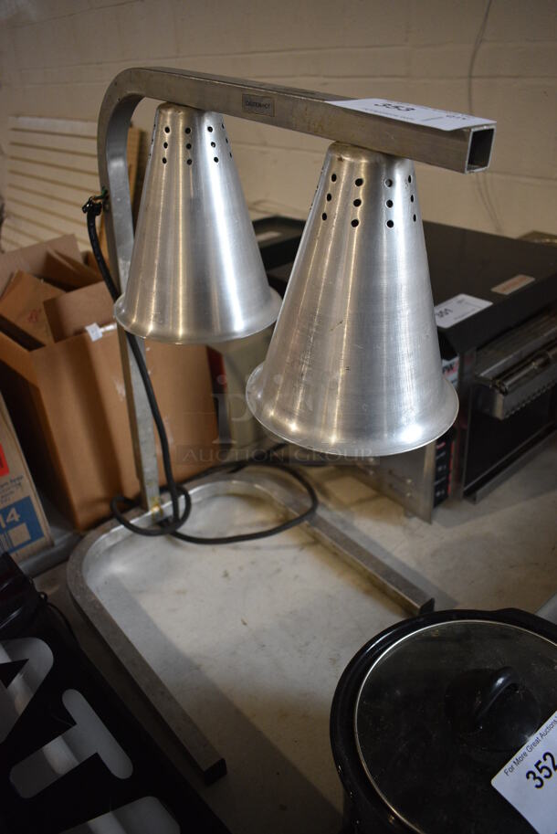 Metal Commercial Countertop 2 Head Warming Lamp. 14x24x24. Tested and Working! - Image 3 of 3