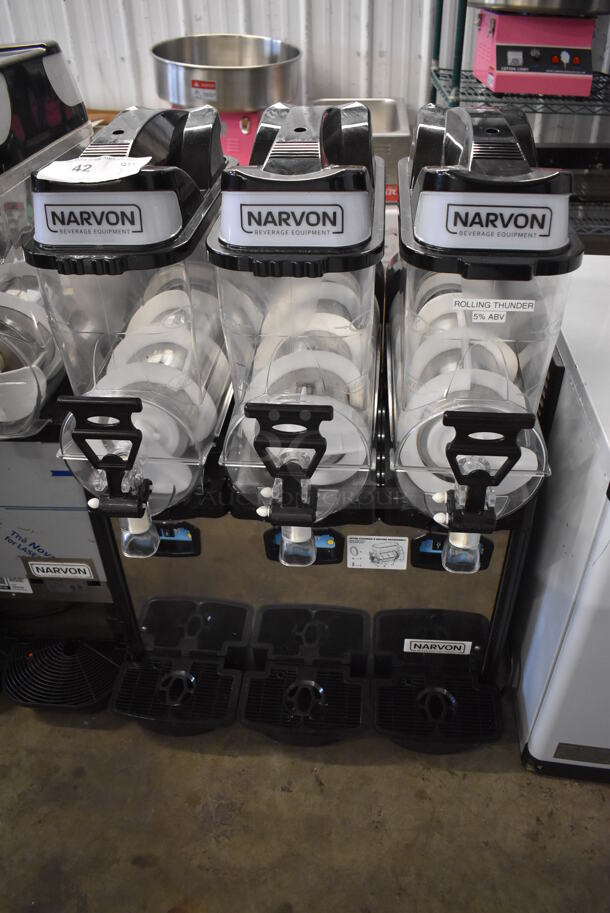Narvon OASIS 3-10 Metal Commercial Countertop 3 Hopper Slushie Machine. 120 Volts, 1 Phase. 23x21x33. Tested and Does Not Power On - Image 1 of 7