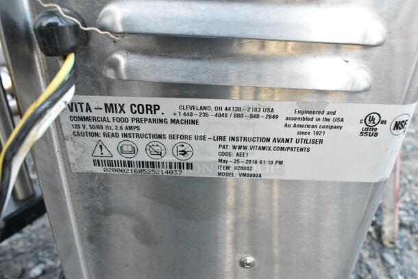 Vita-Mix VM0800A Stainless Steel Commercial Countertop Drink Mixer. 115 Volts, 1 Phase.  - Image 3 of 3