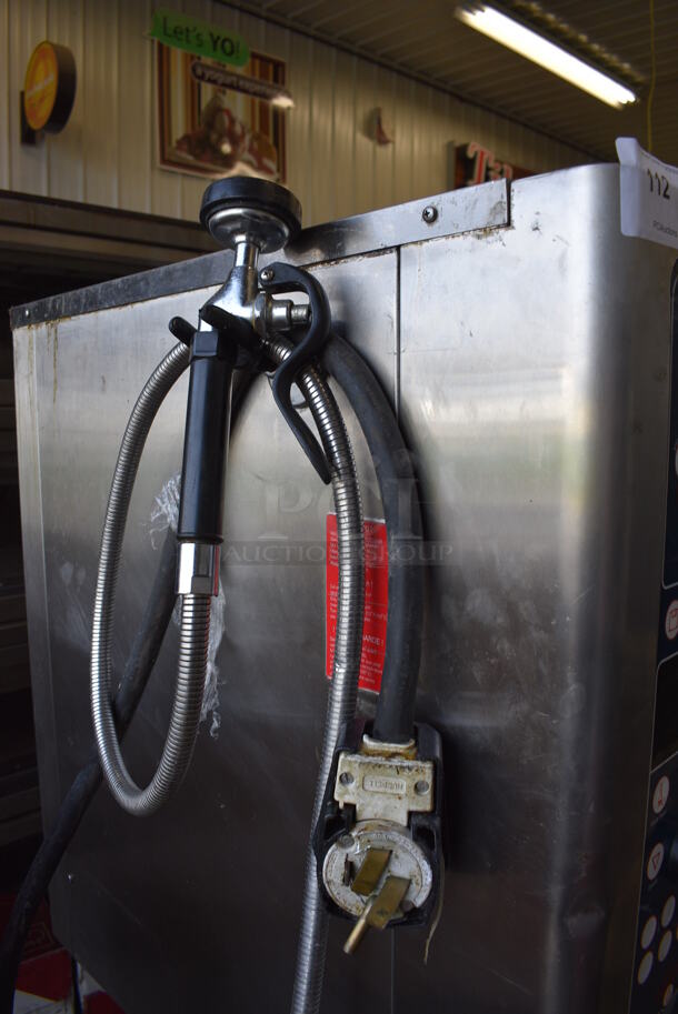 Alto Shaam Model 10.10 MI Stainless Steel Commercial Electric Powered Combitherm Convection Oven w/ View Through Door and Metal Oven Racks on Metal Stand. 208-240 Volts, 3 Phase. 40x30x66 - Image 4 of 8