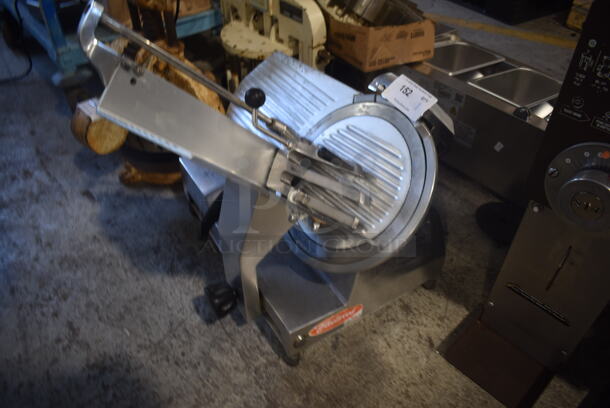 Fleetwood Stainless Steel Commercial Countertop Meat Grinder w/ Blade Sharpener. Tested and Powers On But Parts Do Not Move - Image 3 of 4